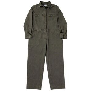 Old Navy M Jumpsuit Romper Olive Army Green Utility Cargo Flight Suit Workwear